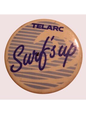 Vintage Telarc "Surfs Up" Pinback Button 1.5" 1960s Collectible